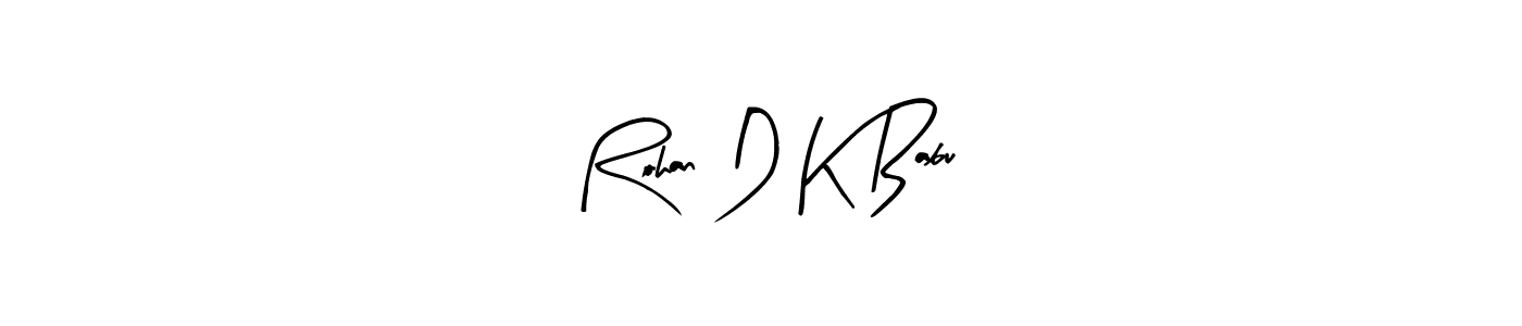 Design your own signature with our free online signature maker. With this signature software, you can create a handwritten (Arty Signature) signature for name Rohan D K Babu. Rohan D K Babu signature style 8 images and pictures png