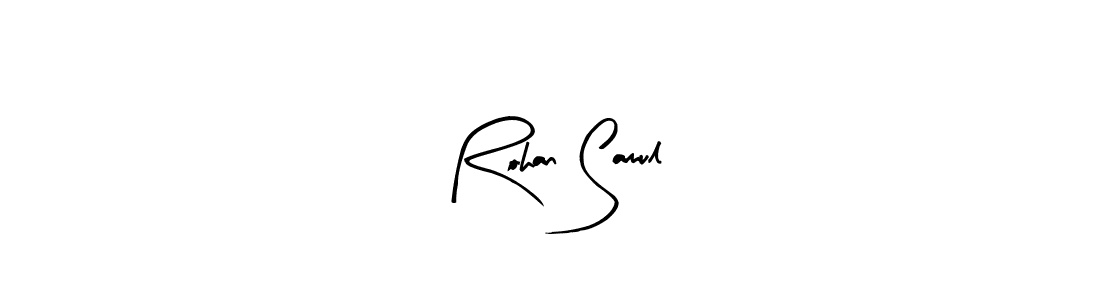if you are searching for the best signature style for your name Rohan Samul. so please give up your signature search. here we have designed multiple signature styles  using Arty Signature. Rohan Samul signature style 8 images and pictures png