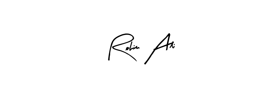Design your own signature with our free online signature maker. With this signature software, you can create a handwritten (Arty Signature) signature for name Rohim Ali. Rohim Ali signature style 8 images and pictures png