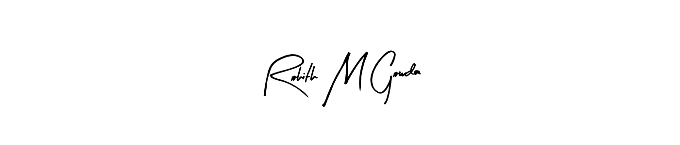 How to make Rohith M Gowda name signature. Use Arty Signature style for creating short signs online. This is the latest handwritten sign. Rohith M Gowda signature style 8 images and pictures png