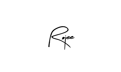 Use a signature maker to create a handwritten signature online. With this signature software, you can design (Arty Signature) your own signature for name Rojee. Rojee signature style 8 images and pictures png