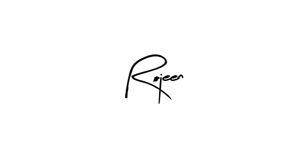 Design your own signature with our free online signature maker. With this signature software, you can create a handwritten (Arty Signature) signature for name Rojeen. Rojeen signature style 8 images and pictures png