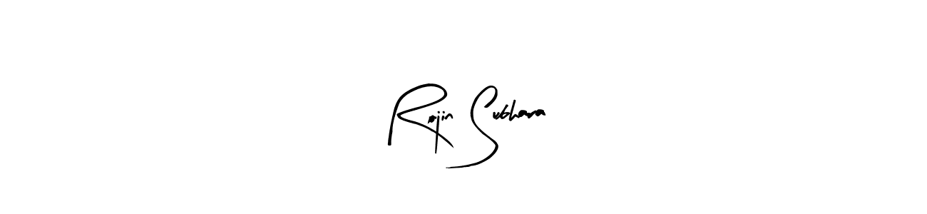 Use a signature maker to create a handwritten signature online. With this signature software, you can design (Arty Signature) your own signature for name Rojin Subhara. Rojin Subhara signature style 8 images and pictures png