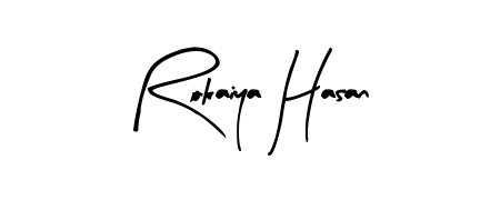 Design your own signature with our free online signature maker. With this signature software, you can create a handwritten (Arty Signature) signature for name Rokaiya Hasan. Rokaiya Hasan signature style 8 images and pictures png