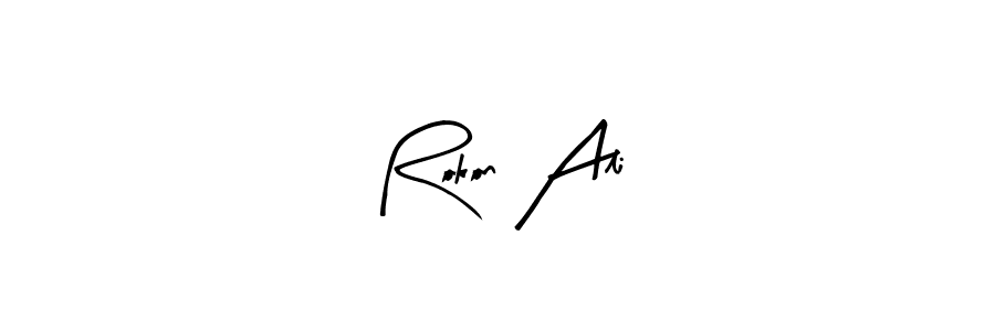 You should practise on your own different ways (Arty Signature) to write your name (Rokon Ali) in signature. don't let someone else do it for you. Rokon Ali signature style 8 images and pictures png
