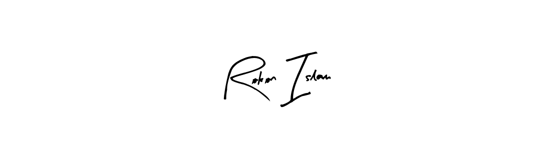 Make a beautiful signature design for name Rokon Islam. With this signature (Arty Signature) style, you can create a handwritten signature for free. Rokon Islam signature style 8 images and pictures png