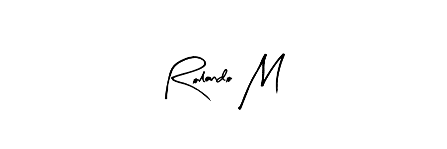 Similarly Arty Signature is the best handwritten signature design. Signature creator online .You can use it as an online autograph creator for name Rolando M. Rolando M signature style 8 images and pictures png