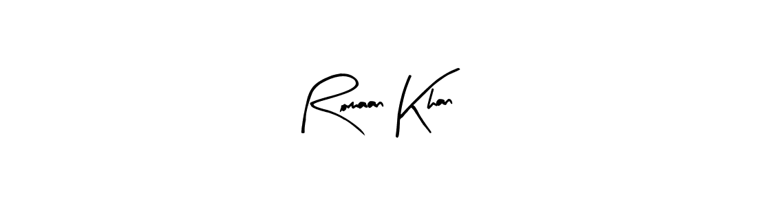 How to make Romaan Khan name signature. Use Arty Signature style for creating short signs online. This is the latest handwritten sign. Romaan Khan signature style 8 images and pictures png