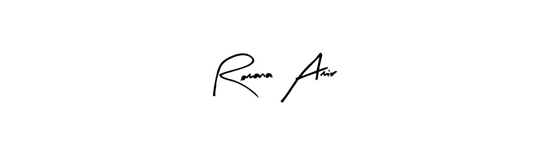 Design your own signature with our free online signature maker. With this signature software, you can create a handwritten (Arty Signature) signature for name Romana Amir. Romana Amir signature style 8 images and pictures png