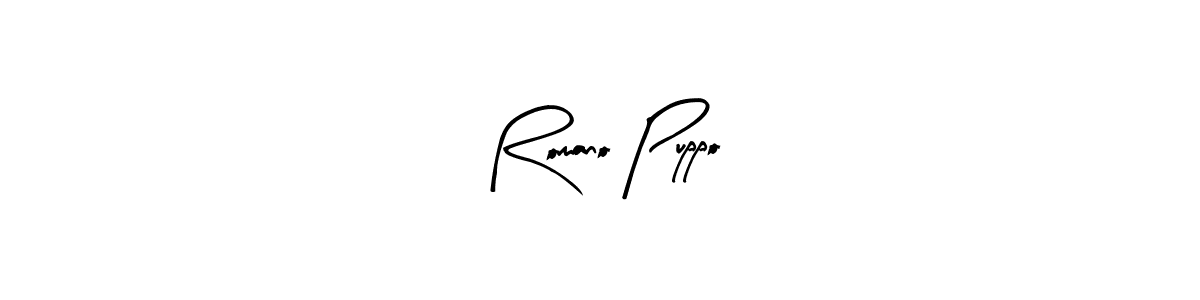 Use a signature maker to create a handwritten signature online. With this signature software, you can design (Arty Signature) your own signature for name Romano Puppo. Romano Puppo signature style 8 images and pictures png