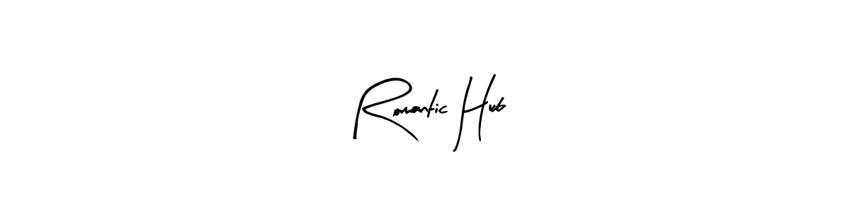 Use a signature maker to create a handwritten signature online. With this signature software, you can design (Arty Signature) your own signature for name Romantic Hub. Romantic Hub signature style 8 images and pictures png