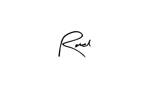 if you are searching for the best signature style for your name Romel. so please give up your signature search. here we have designed multiple signature styles  using Arty Signature. Romel signature style 8 images and pictures png