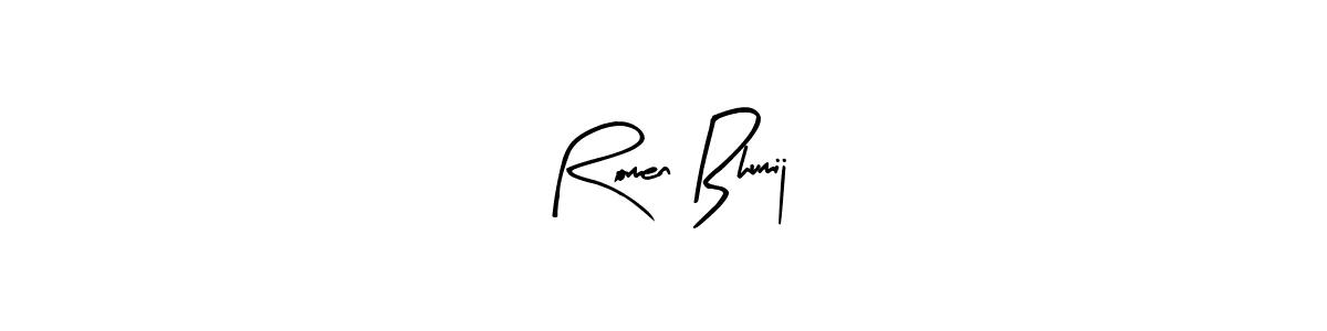 Create a beautiful signature design for name Romen Bhumij. With this signature (Arty Signature) fonts, you can make a handwritten signature for free. Romen Bhumij signature style 8 images and pictures png