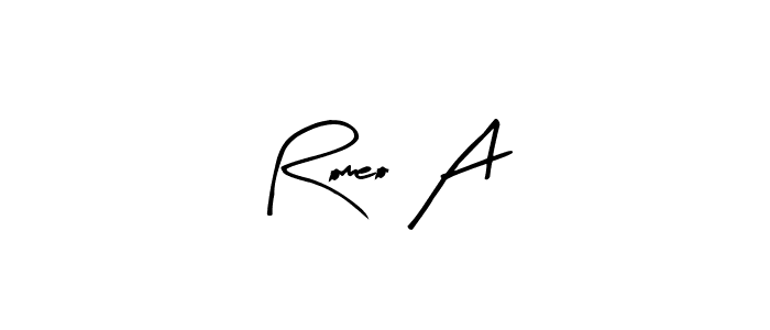 Make a beautiful signature design for name Romeo A. Use this online signature maker to create a handwritten signature for free. Romeo A signature style 8 images and pictures png