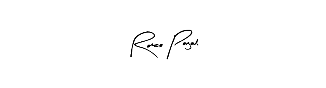 Similarly Arty Signature is the best handwritten signature design. Signature creator online .You can use it as an online autograph creator for name Romeo Pagal. Romeo Pagal signature style 8 images and pictures png