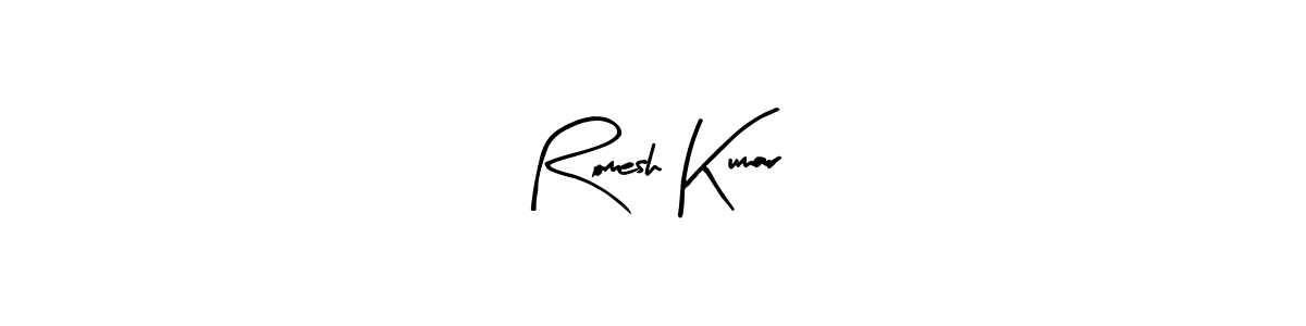 Create a beautiful signature design for name Romesh Kumar. With this signature (Arty Signature) fonts, you can make a handwritten signature for free. Romesh Kumar signature style 8 images and pictures png