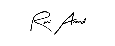 Achieve flawless digital penmanship with Romi Anand name in Arty Signature font. The perfect tool for creating online signatures. Romi Anand signature style 8 images and pictures png