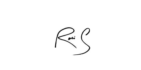 if you are searching for the best signature style for your name Romi S. so please give up your signature search. here we have designed multiple signature styles  using Arty Signature. Romi S signature style 8 images and pictures png