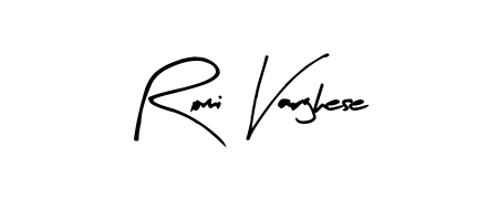 The Arty Signature typeface gives name Romi Varghese a refined look. Suitable for certificates, diplomas, and official verification. Romi Varghese signature style 8 images and pictures png
