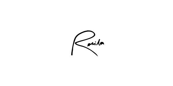 Romila stylish signature style. Best Handwritten Sign (Arty Signature) for my name. Handwritten Signature Collection Ideas for my name Romila. Romila signature style 8 images and pictures png