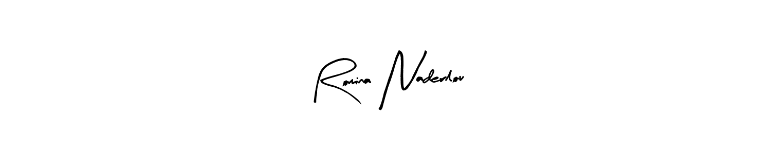 Make a beautiful signature design for name Romina Naderlou. Use this online signature maker to create a handwritten signature for free. Romina Naderlou signature style 8 images and pictures png