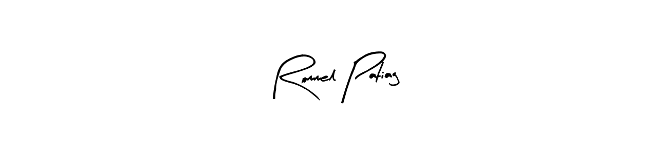 Create a beautiful signature design for name Rommel Patiag. With this signature (Arty Signature) fonts, you can make a handwritten signature for free. Rommel Patiag signature style 8 images and pictures png