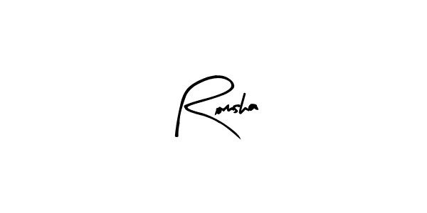 Design your own signature with our free online signature maker. With this signature software, you can create a handwritten (Arty Signature) signature for name Romsha. Romsha signature style 8 images and pictures png