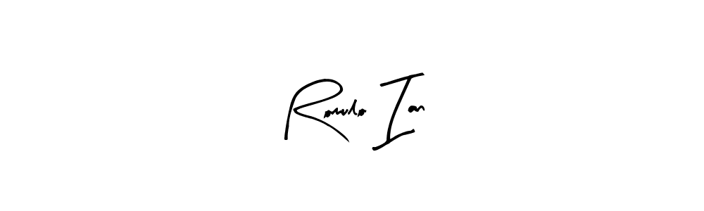 The best way (Arty Signature) to make a short signature is to pick only two or three words in your name. The name Romulo Ian include a total of six letters. For converting this name. Romulo Ian signature style 8 images and pictures png