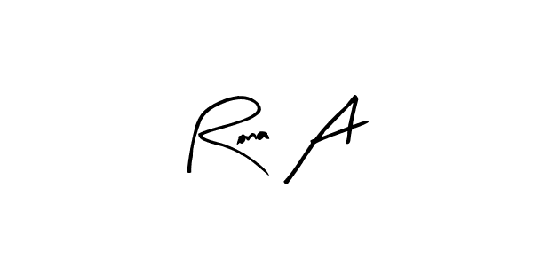 Create a beautiful signature design for name Rona A. With this signature (Arty Signature) fonts, you can make a handwritten signature for free. Rona A signature style 8 images and pictures png