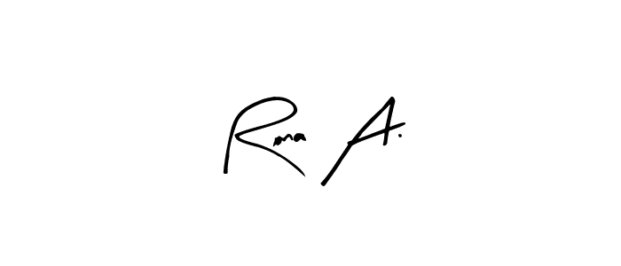 Similarly Arty Signature is the best handwritten signature design. Signature creator online .You can use it as an online autograph creator for name Rona A.. Rona A. signature style 8 images and pictures png