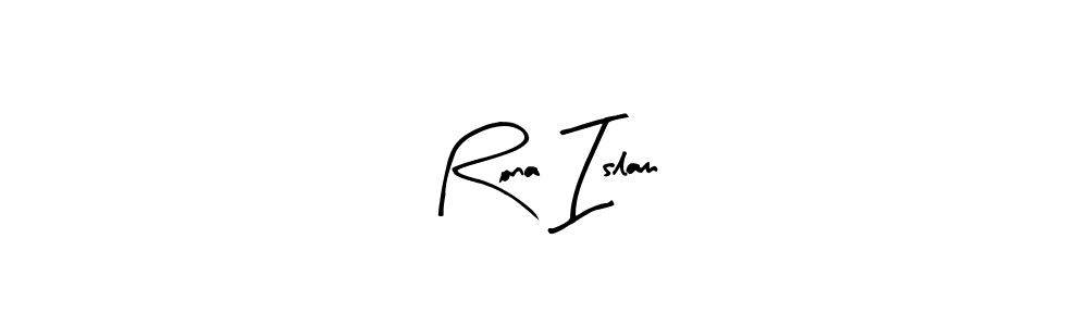 The best way (Arty Signature) to make a short signature is to pick only two or three words in your name. The name Rona Islam include a total of six letters. For converting this name. Rona Islam signature style 8 images and pictures png