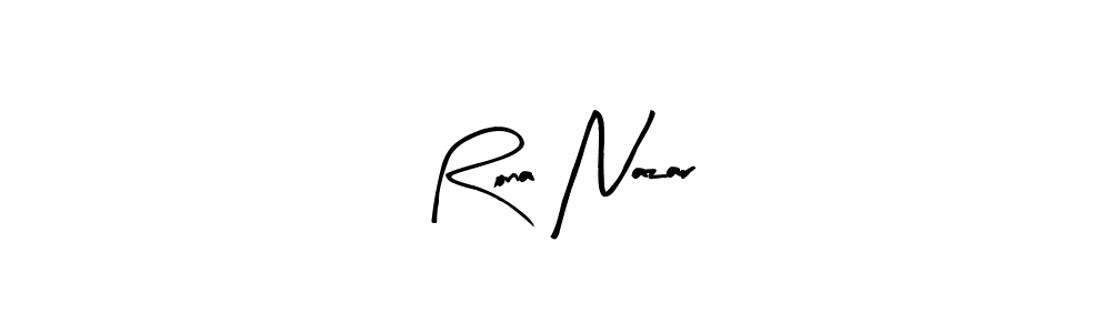Similarly Arty Signature is the best handwritten signature design. Signature creator online .You can use it as an online autograph creator for name Rona Nazar. Rona Nazar signature style 8 images and pictures png