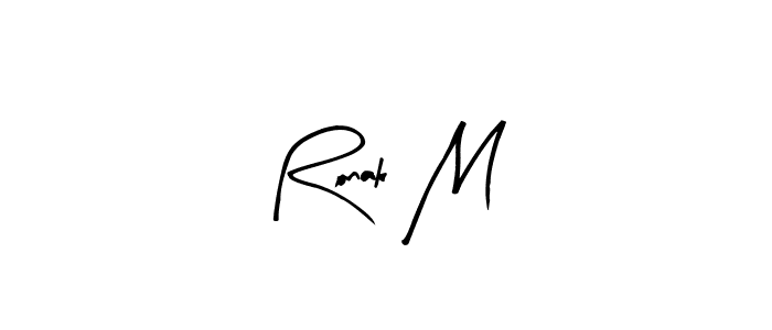 Use a signature maker to create a handwritten signature online. With this signature software, you can design (Arty Signature) your own signature for name Ronak M. Ronak M signature style 8 images and pictures png