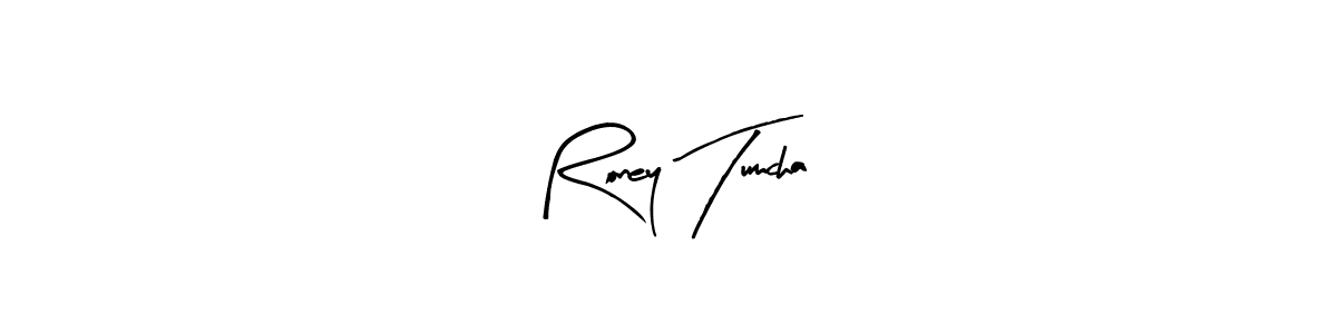 Arty Signature is a professional signature style that is perfect for those who want to add a touch of class to their signature. It is also a great choice for those who want to make their signature more unique. Get Roney Tumcha name to fancy signature for free. Roney Tumcha signature style 8 images and pictures png