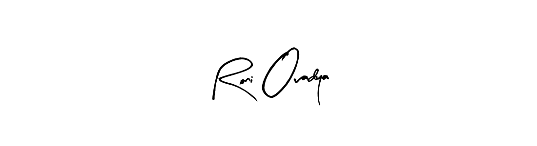 Similarly Arty Signature is the best handwritten signature design. Signature creator online .You can use it as an online autograph creator for name Roni Ovadya. Roni Ovadya signature style 8 images and pictures png