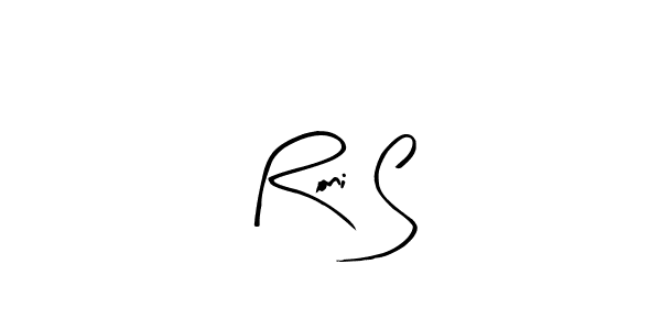 How to make Roni S name signature. Use Arty Signature style for creating short signs online. This is the latest handwritten sign. Roni S signature style 8 images and pictures png