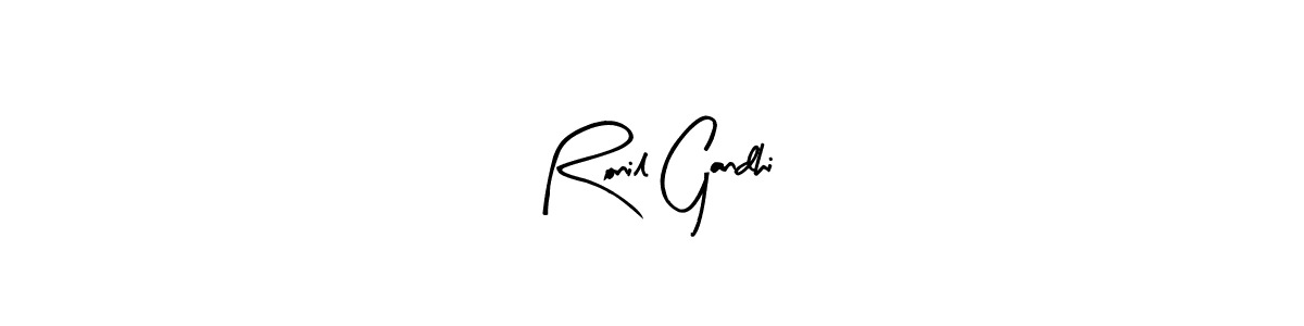 Arty Signature is a professional signature style that is perfect for those who want to add a touch of class to their signature. It is also a great choice for those who want to make their signature more unique. Get Ronil Gandhi name to fancy signature for free. Ronil Gandhi signature style 8 images and pictures png