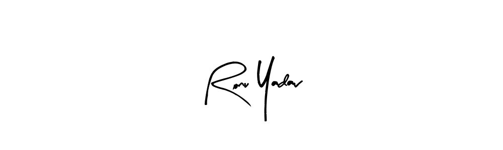 The best way (Arty Signature) to make a short signature is to pick only two or three words in your name. The name Ronu Yadav include a total of six letters. For converting this name. Ronu Yadav signature style 8 images and pictures png