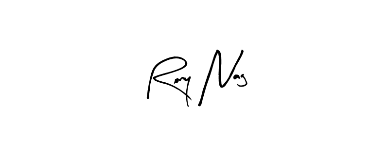 Similarly Arty Signature is the best handwritten signature design. Signature creator online .You can use it as an online autograph creator for name Rony Nag. Rony Nag signature style 8 images and pictures png