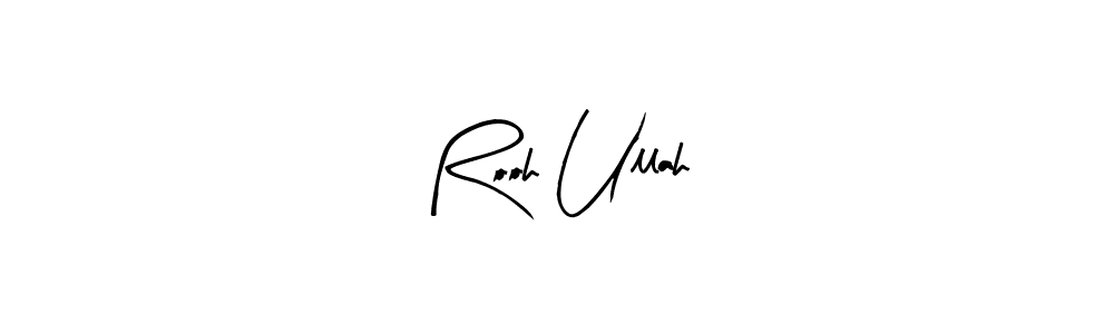 Use a signature maker to create a handwritten signature online. With this signature software, you can design (Arty Signature) your own signature for name Rooh Ullah. Rooh Ullah signature style 8 images and pictures png