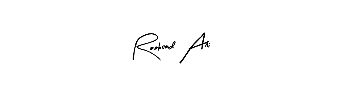 Create a beautiful signature design for name Rooksad Ali. With this signature (Arty Signature) fonts, you can make a handwritten signature for free. Rooksad Ali signature style 8 images and pictures png