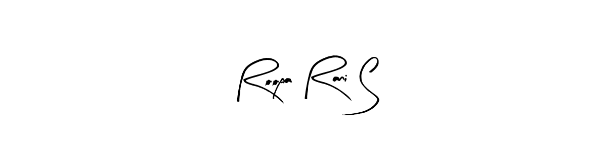 Similarly Arty Signature is the best handwritten signature design. Signature creator online .You can use it as an online autograph creator for name Roopa Rani S. Roopa Rani S signature style 8 images and pictures png