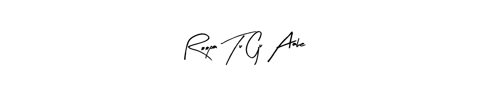 This is the best signature style for the Roopa Tu Gu Aahe name. Also you like these signature font (Arty Signature). Mix name signature. Roopa Tu Gu Aahe signature style 8 images and pictures png