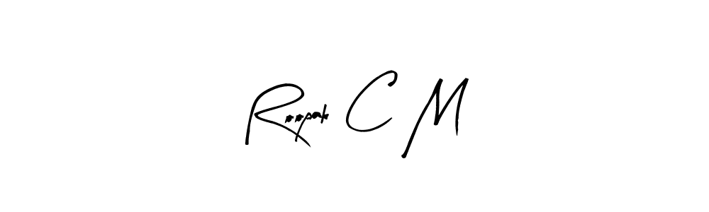 Also You can easily find your signature by using the search form. We will create Roopak C M name handwritten signature images for you free of cost using Arty Signature sign style. Roopak C M signature style 8 images and pictures png