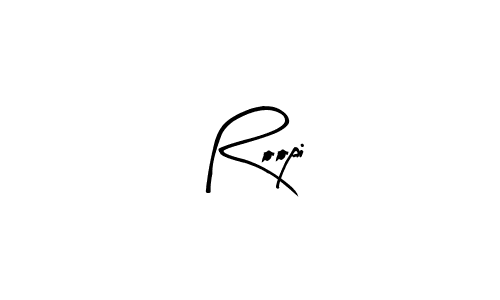 Similarly Arty Signature is the best handwritten signature design. Signature creator online .You can use it as an online autograph creator for name Roopi. Roopi signature style 8 images and pictures png