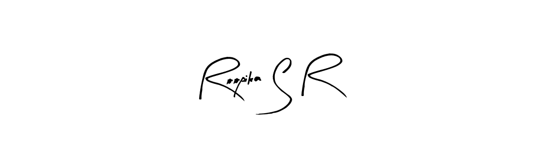 You should practise on your own different ways (Arty Signature) to write your name (Roopika S R) in signature. don't let someone else do it for you. Roopika S R signature style 8 images and pictures png