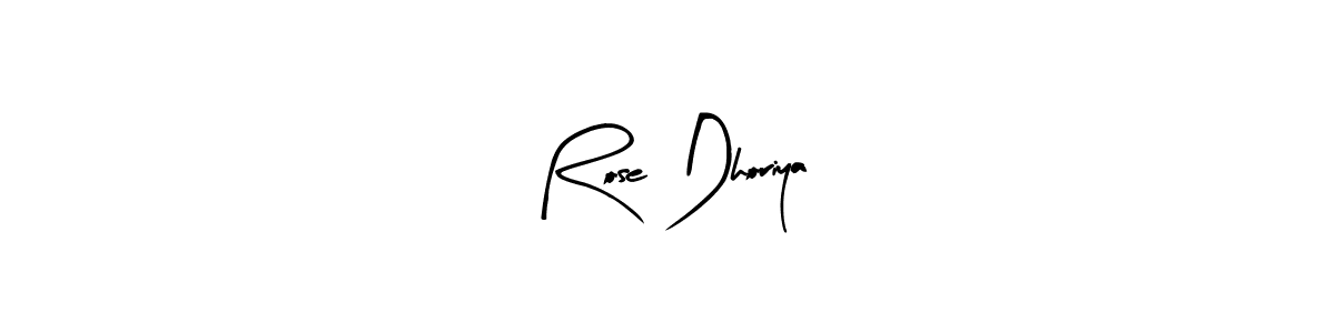 Make a beautiful signature design for name Rose Dhoriya. With this signature (Arty Signature) style, you can create a handwritten signature for free. Rose Dhoriya signature style 8 images and pictures png