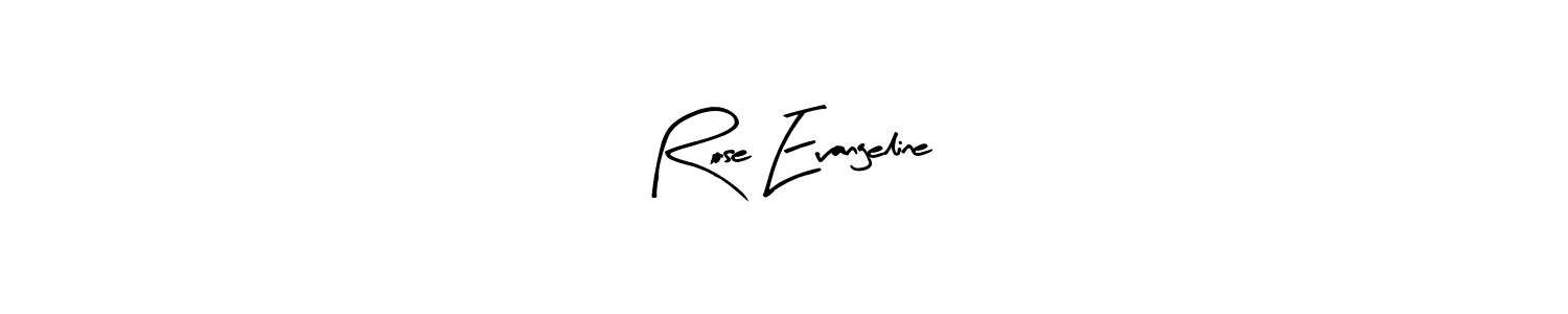 How to make Rose Evangeline name signature. Use Arty Signature style for creating short signs online. This is the latest handwritten sign. Rose Evangeline signature style 8 images and pictures png