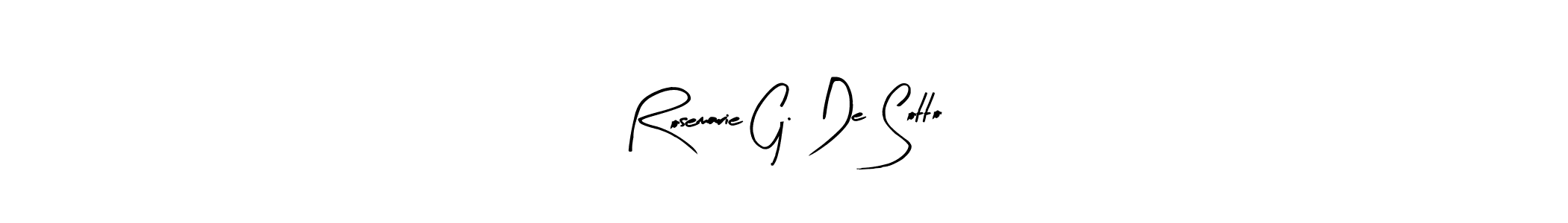 Rosemarie G. De Sotto stylish signature style. Best Handwritten Sign (Arty Signature) for my name. Handwritten Signature Collection Ideas for my name Rosemarie G. De Sotto. Rosemarie G. De Sotto signature style 8 images and pictures png