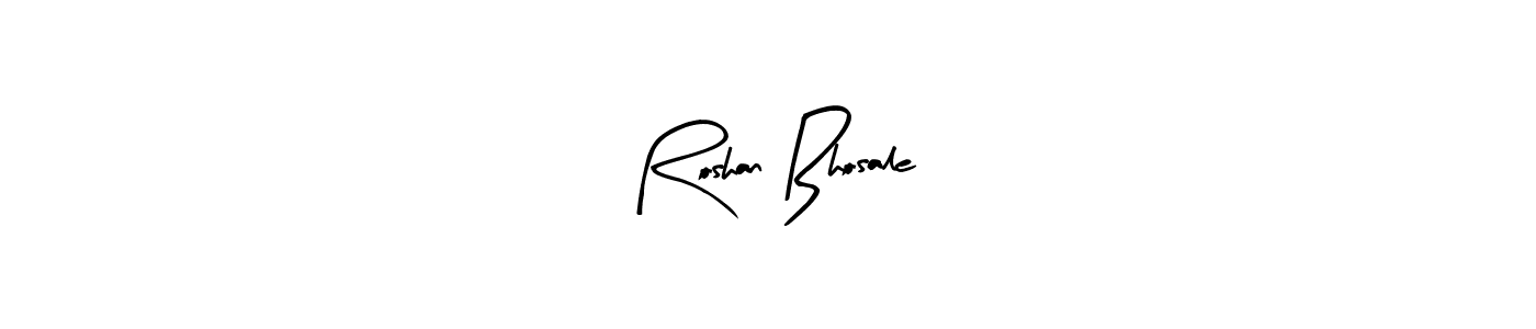 The best way (Arty Signature) to make a short signature is to pick only two or three words in your name. The name Roshan Bhosale include a total of six letters. For converting this name. Roshan Bhosale signature style 8 images and pictures png